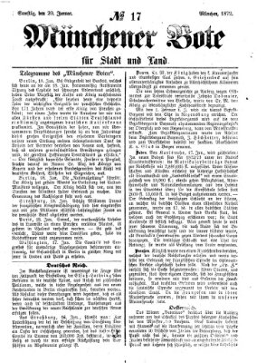 Münchener Bote für Stadt und Land Samstag 20. Januar 1872