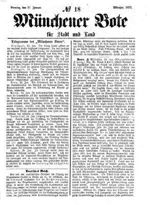 Münchener Bote für Stadt und Land Sonntag 21. Januar 1872