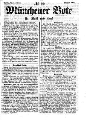 Münchener Bote für Stadt und Land Samstag 3. Februar 1872