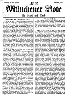 Münchener Bote für Stadt und Land Samstag 10. Februar 1872