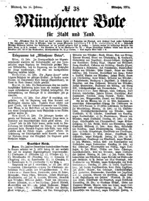 Münchener Bote für Stadt und Land Mittwoch 14. Februar 1872