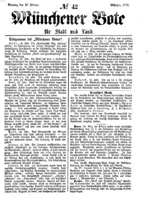 Münchener Bote für Stadt und Land Sonntag 18. Februar 1872