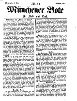 Münchener Bote für Stadt und Land Mittwoch 6. März 1872