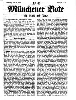 Münchener Bote für Stadt und Land Donnerstag 14. März 1872
