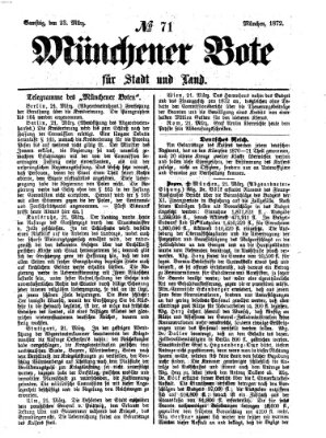 Münchener Bote für Stadt und Land Samstag 23. März 1872