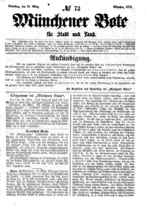 Münchener Bote für Stadt und Land Dienstag 26. März 1872