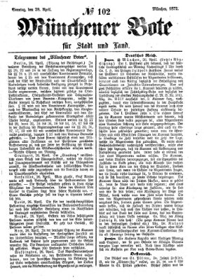 Münchener Bote für Stadt und Land Sonntag 28. April 1872