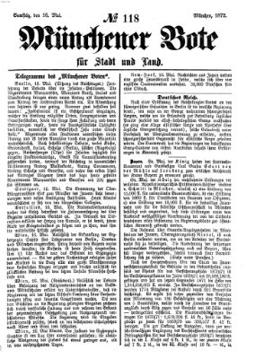 Münchener Bote für Stadt und Land Samstag 18. Mai 1872