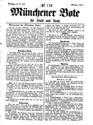 Münchener Bote für Stadt und Land Dienstag 30. Juli 1872