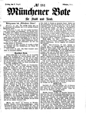 Münchener Bote für Stadt und Land Freitag 2. August 1872