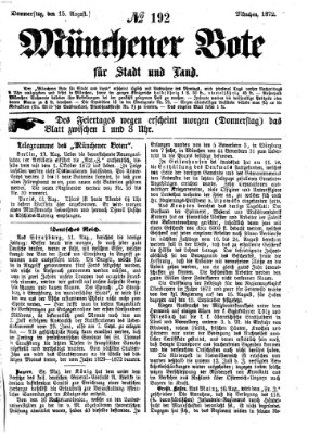 Münchener Bote für Stadt und Land Donnerstag 15. August 1872