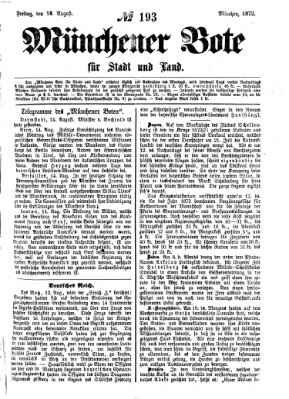 Münchener Bote für Stadt und Land Freitag 16. August 1872