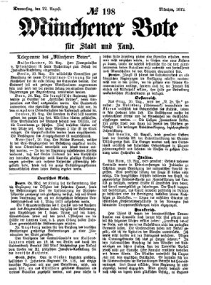 Münchener Bote für Stadt und Land Donnerstag 22. August 1872