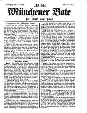 Münchener Bote für Stadt und Land Donnerstag 29. August 1872