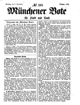 Münchener Bote für Stadt und Land Dienstag 3. September 1872