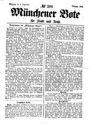 Münchener Bote für Stadt und Land Mittwoch 4. September 1872