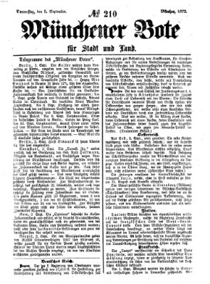 Münchener Bote für Stadt und Land Donnerstag 5. September 1872