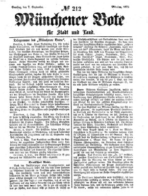 Münchener Bote für Stadt und Land Samstag 7. September 1872