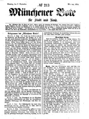 Münchener Bote für Stadt und Land Sonntag 8. September 1872