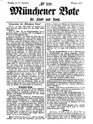 Münchener Bote für Stadt und Land Dienstag 17. September 1872