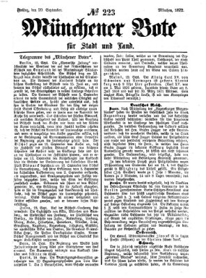 Münchener Bote für Stadt und Land Freitag 20. September 1872