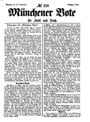 Münchener Bote für Stadt und Land Dienstag 24. September 1872