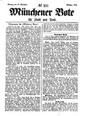 Münchener Bote für Stadt und Land Sonntag 29. September 1872