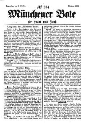 Münchener Bote für Stadt und Land Donnerstag 3. Oktober 1872