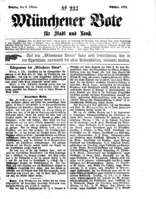 Münchener Bote für Stadt und Land Sonntag 6. Oktober 1872