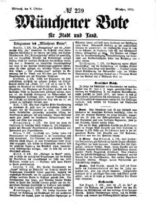 Münchener Bote für Stadt und Land Mittwoch 9. Oktober 1872