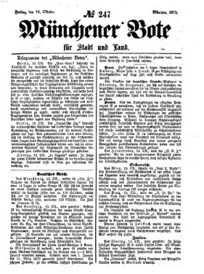 Münchener Bote für Stadt und Land Freitag 18. Oktober 1872