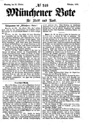 Münchener Bote für Stadt und Land Sonntag 20. Oktober 1872