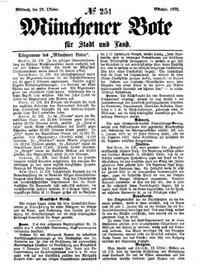 Münchener Bote für Stadt und Land Mittwoch 23. Oktober 1872