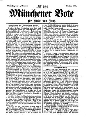 Münchener Bote für Stadt und Land Donnerstag 14. November 1872