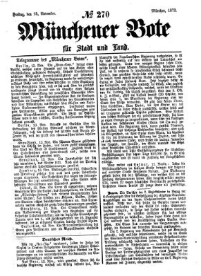 Münchener Bote für Stadt und Land Freitag 15. November 1872