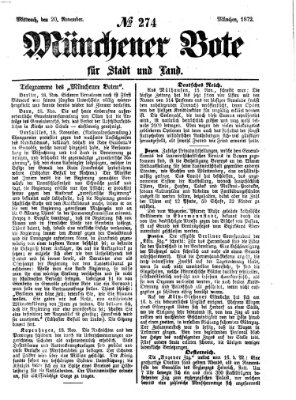 Münchener Bote für Stadt und Land Mittwoch 20. November 1872