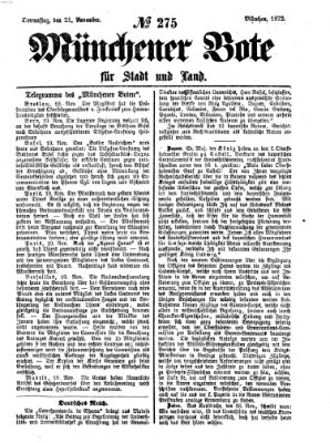 Münchener Bote für Stadt und Land Donnerstag 21. November 1872