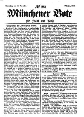 Münchener Bote für Stadt und Land Donnerstag 28. November 1872