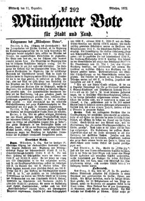 Münchener Bote für Stadt und Land Mittwoch 11. Dezember 1872