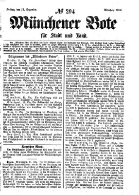 Münchener Bote für Stadt und Land Freitag 13. Dezember 1872