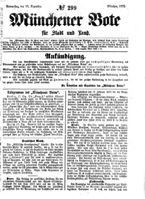 Münchener Bote für Stadt und Land Donnerstag 19. Dezember 1872