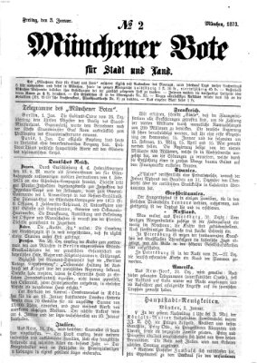 Münchener Bote für Stadt und Land Freitag 3. Januar 1873