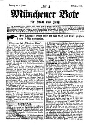 Münchener Bote für Stadt und Land Sonntag 5. Januar 1873