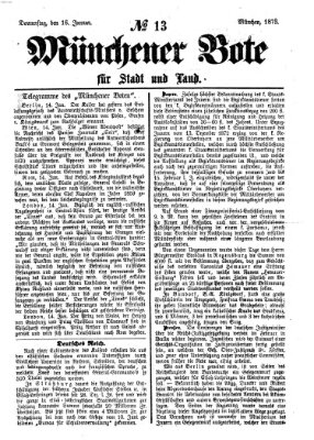 Münchener Bote für Stadt und Land Donnerstag 16. Januar 1873