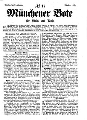 Münchener Bote für Stadt und Land Dienstag 21. Januar 1873