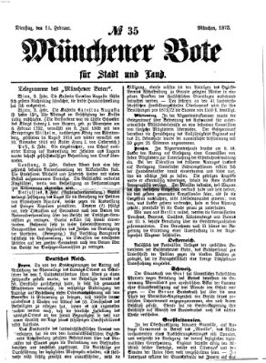 Münchener Bote für Stadt und Land Dienstag 11. Februar 1873