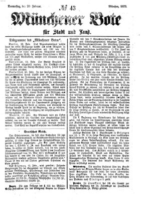 Münchener Bote für Stadt und Land Donnerstag 20. Februar 1873