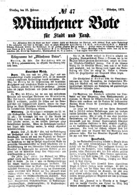 Münchener Bote für Stadt und Land Dienstag 25. Februar 1873