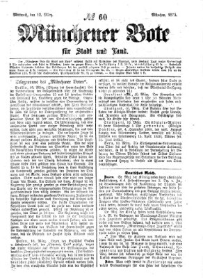 Münchener Bote für Stadt und Land Mittwoch 12. März 1873