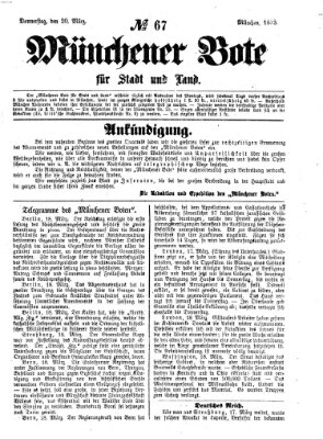 Münchener Bote für Stadt und Land Donnerstag 20. März 1873